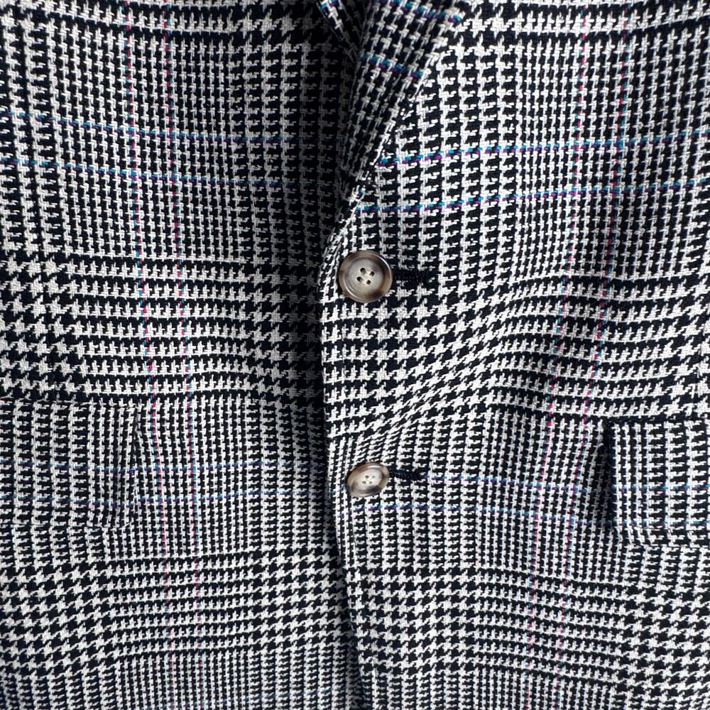 Vintage 1970/80s Union Made Faculty Club Houndstooth Plaid Blazer  Size 44 - Picture 4 of 11